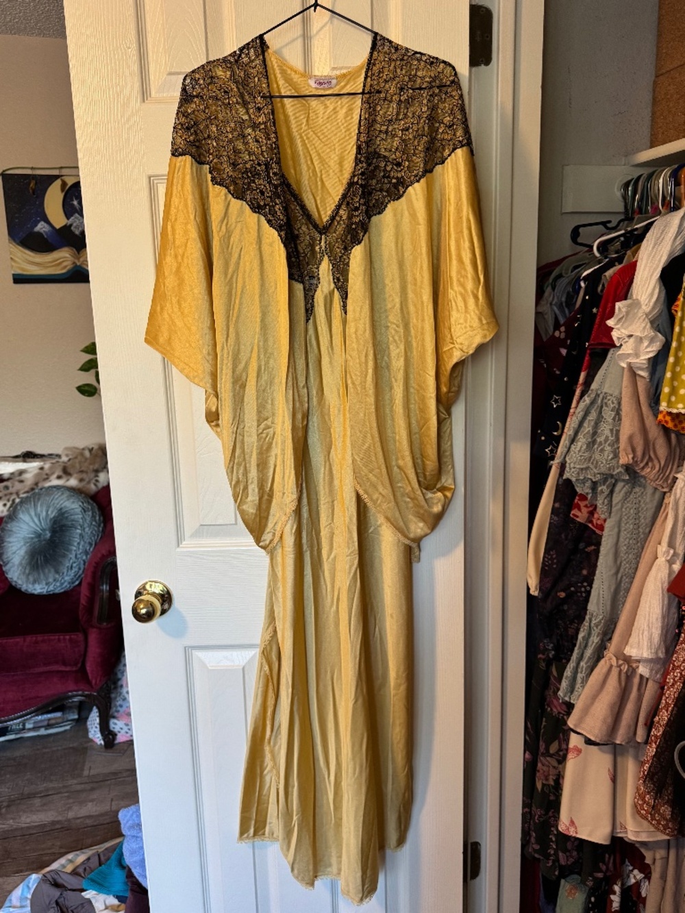 Vintage gold chemise and robe